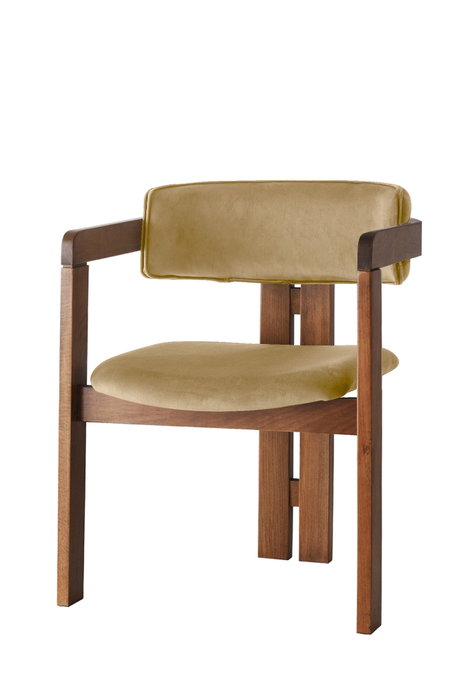 Hanah Home Silla de Madera Aterciopelada Nogal y Topo Claro Hanah Home Silla de Madera Aterciopelada Nogal y Topo Claro